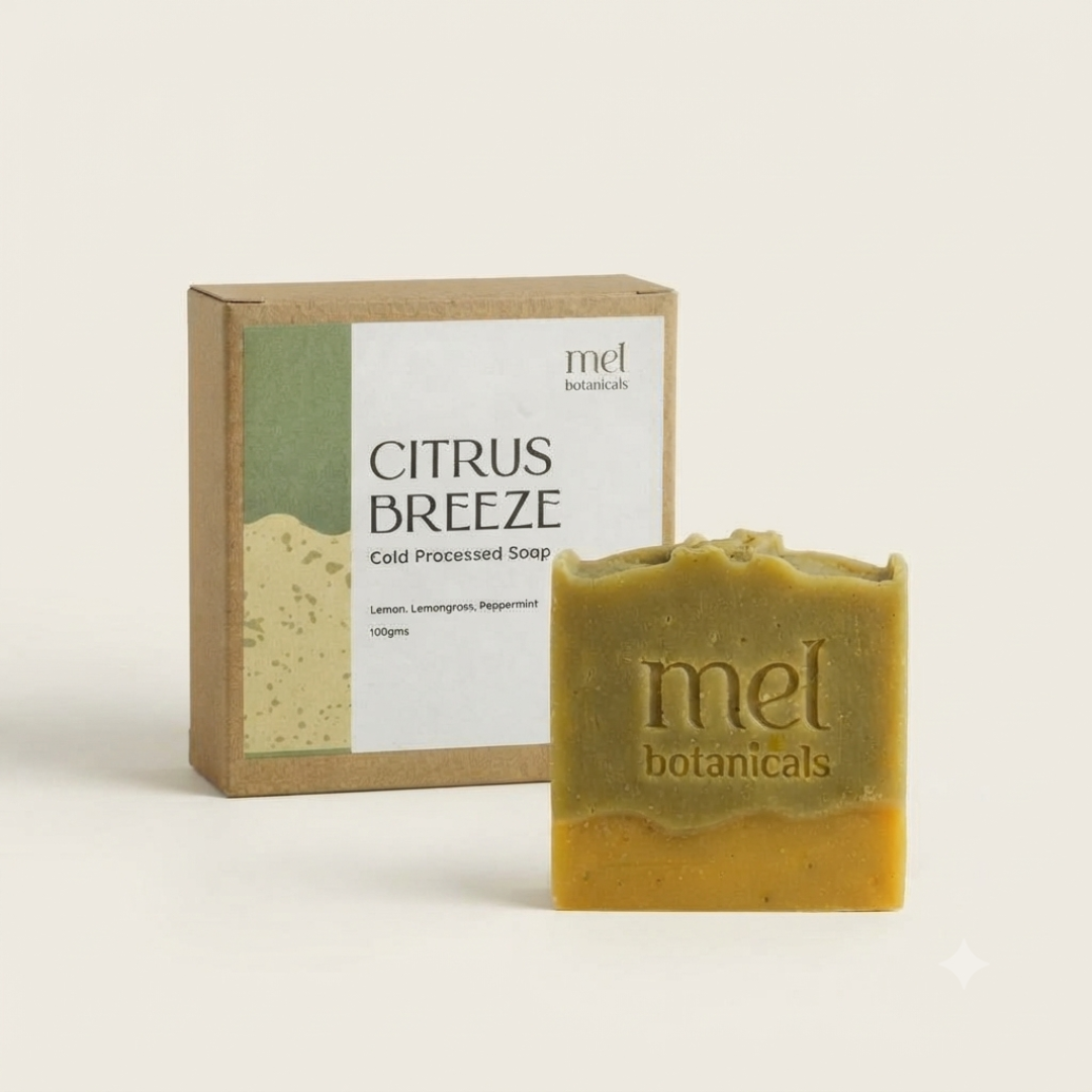 Citrus Breeze| Lemon & Cedarwood Peppermint Soap (100 Gms)