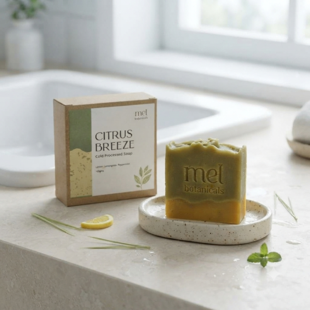 Citrus Breeze| Lemon & Cedarwood Peppermint Soap (100 Gms)